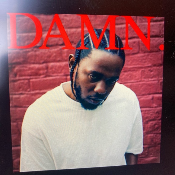 Mens XL custom DIY handmade airbrush Kendrick Lamar “DAMN”album cover purple Tee - Picture 3 of 3